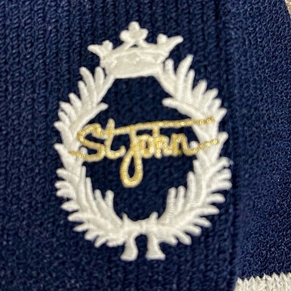 St. John Sport by Marie Gray Navy & Ivory Knit Top - Size S - Picture 2 of 6